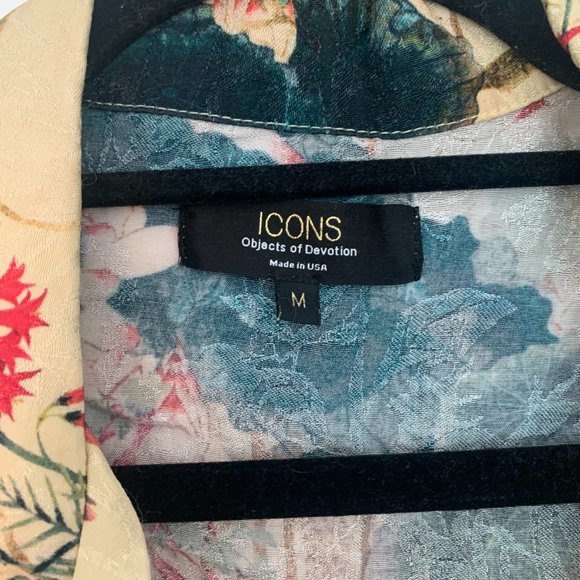 Spring floral satin button down - Picture 2 of 2